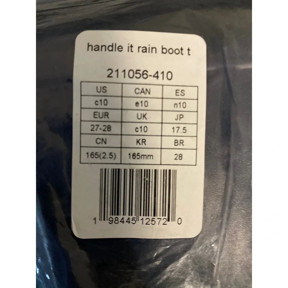 Crocs Kids Handle It Rain Boot Navy Blue Waterproof Pull On C10 211056-410